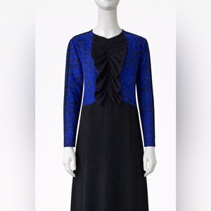 Sonia by Sonia Rykiel Leopard Print Dress – Blue & Black Ruffle Front Dress